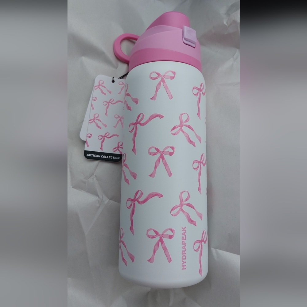 HYDRAPEAK Pink Bow Stainless Steel Bottle 32oz (A)